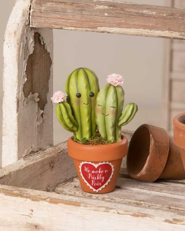 Valentine Prickly Pair Cacti